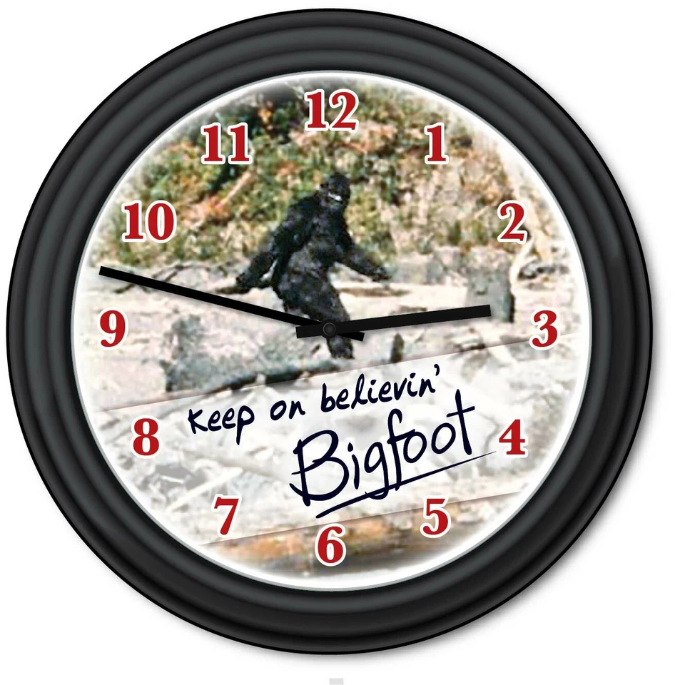 BIGFOOT Sasquatch Wall Clock - Tracking Hunter Novelty Funny - GREAT GIFT - Image 1 of 1