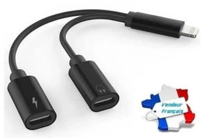 Câble Adaptateur Audio et Charge Connexion 8 Pin Mâle Vers 8 Pin Femelle - Photo 1 sur 24