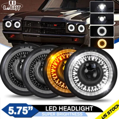 Faros LED de haz alto/bajo DRL de 5,75" 5-3/4 pulgadas 4 piezas para Chevy Chevelle 1964-1970 Foto 1 de 4