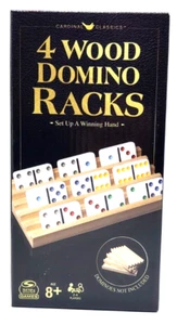 Holz Domino Regale Set 4 Tabletts für Mexican Train und andere Dominosteine Spiele. NEU - Bild 1 von 3