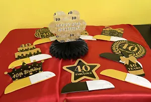 Set 9 centrotavola a nido d'ape 40° compleanno carta 13" 6 x 7 essere fantastici �� - Foto 1 di 6