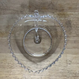 Imperial Glass Candlewick Handled Heart Shaped Dish - Picture 1 of 2