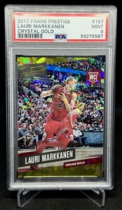 2017-18 Panini Prestige Lauri Markkanen Crystal Gold /10 #157 Rookie RC PSA 9 - Picture 1 of 1