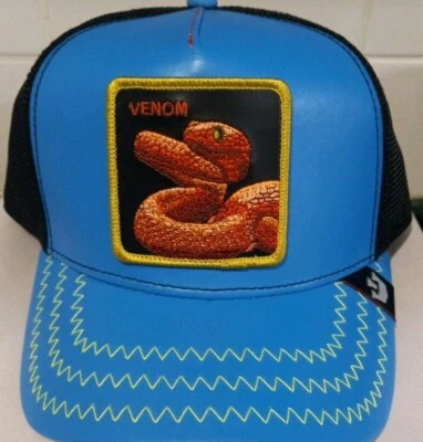 Goorin Brothers  The Farm Trucker "Venom" Hat Mesh Back Blue Faux Leather/blk - Image 1 of 4
