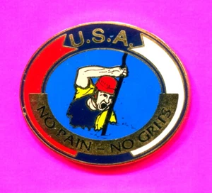 1996 OLYMPIC PIN KAYAKING PIN TEAM USA NO PAIN NO GRITS PIN - Picture 1 of 1