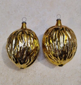 New Year's glass toy "Walnut" Vintage Christmas Ornament, tree toys USSR - Picture 1 of 9