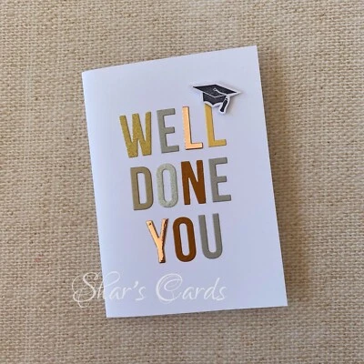 GRADUATION/WELL DONE YOU Handmade card with Graduation cap - Image 1 of 3