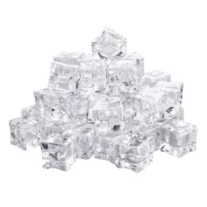 50 Pcs Plastic Crystals Pretend Ice Cubes Fake Ice Chips Synthetic Ice Cubes - Picture 1 of 11