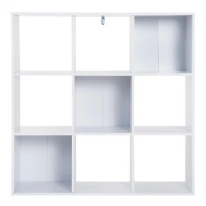 HOMCOM Libreria Bianca dal Design Moderno con 9 Scomparti, 91x30x91cm - Foto 1 di 10
