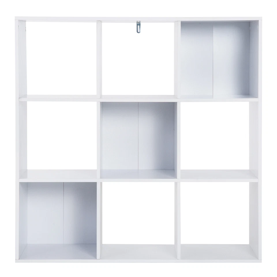 HOMCOM Libreria Bianca dal Design Moderno con 9 Scomparti, 91x30x91cm - Immagine 1 di 1