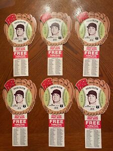 1977 pepsi baseball glove disc cards Carl Yaz boston red sox lot of 6