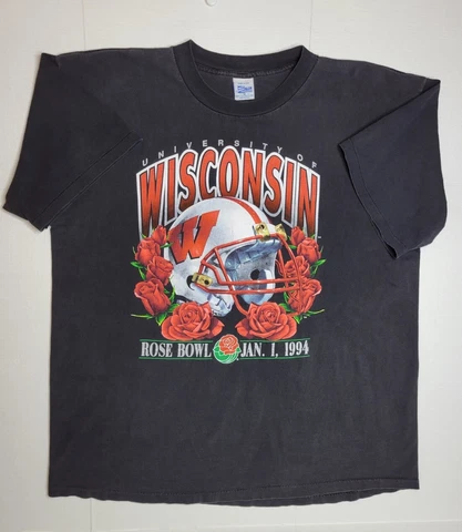 VINTAGE 1994 UNIVERSITY OF WISCONSIN ROSE BOWL SINGLE STITCH SHIRT XL SALEM TAG Cover