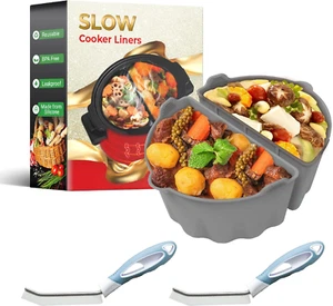 Silicone Slow Cooker Liners Compatible with Crock Pot 6-8 Qt,Slow Cooker Divider - Picture 1 of 12