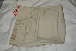 $450 NWOT Nick Hilton Pure Merino Wool British Tan Pants 36W 29I Italy Zanella - Picture 1 of 11