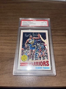 1977 Topps Robert Parish PSA/ADN 8 casi nuevo-como nuevo autógrafo certificado radiocontrol novato Celtics - Imagen 1 de 10