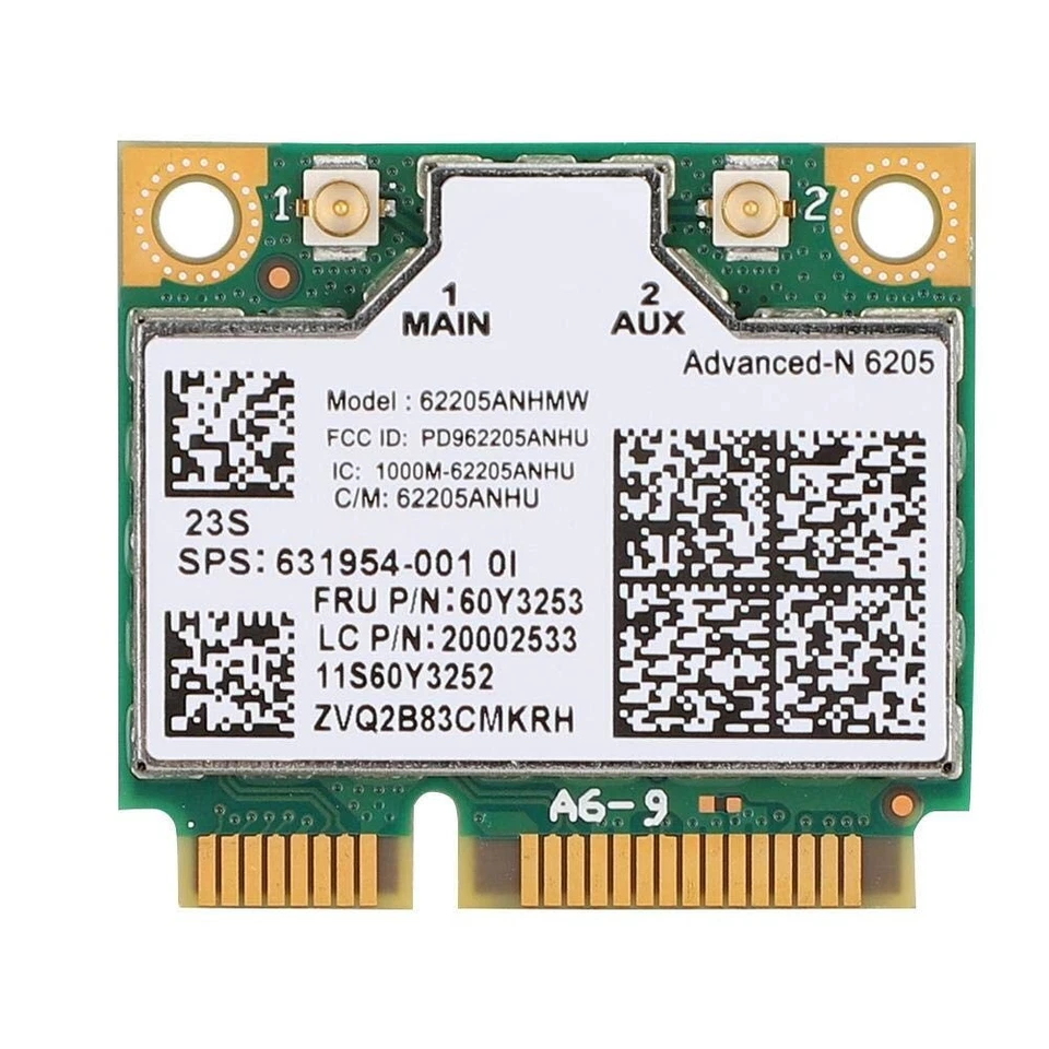 IBM T420i T520 X220I HP 8760p 5330m INTEL 6205 62205ANHMW Wireless Wifi Card 158 - Image 1 of 1