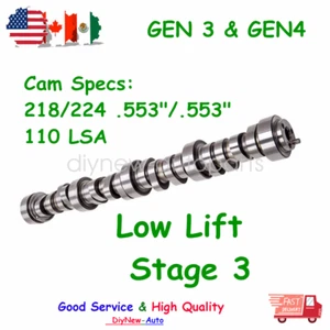 For GM Truck Stage 3 Cam Low Lift Camshaft Vortec LS 4.8 5.3 6.0 6.2L GEN3/GEN4 - Picture 1 of 5
