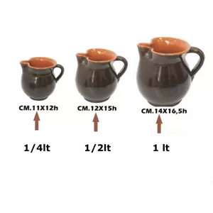 Caraffa Brocca terracotta coccio panciuta padia per vino acqua Benegiamo - Imagen 1 de 1