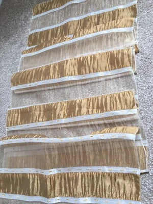 Luxurious Golden Brown/beige Taffeta Organza Lightweight Table Runner 202x54cm - Image 1 of 4