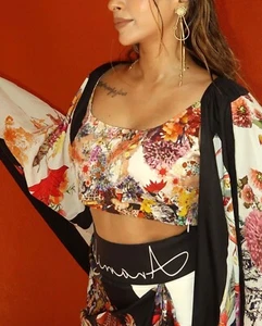 Anamika Khanna X H&M Cropped Floral Motif Cotton Bralette Top Size S M L XXL New - Picture 1 of 24