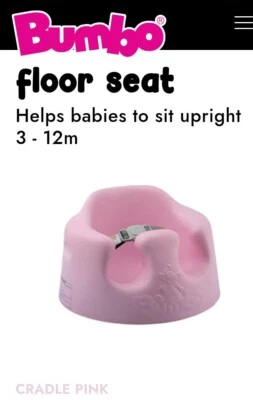 Asiento de piso rosa Bumbo para bebés y bebés arnés de seguridad ajustable - nuevo - sin caja Foto 1 de 2