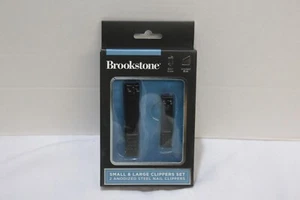 Brookstone Small and Large NAIL CLIPPERS Set of 2 Anodized Steel Grooming Tools - Picture 1 of 3