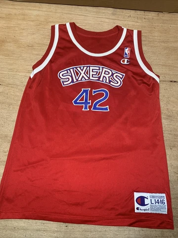 JERRY STACKHOUSE VINTAGE RETRO CHAMPION 76ers JERSEY YOUTH L 14-16 SIXERS Red Cover