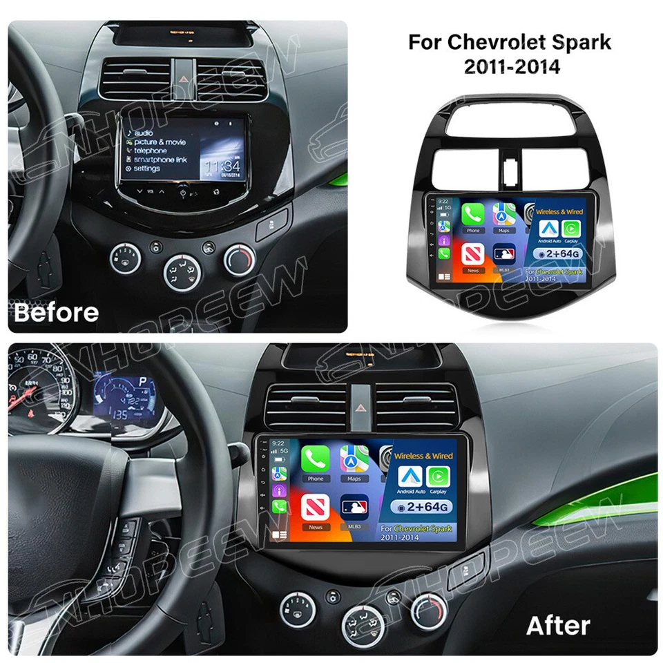 适用于 2013 年 2015 雪佛兰 Spark 汽车立体声收音机 Android 15 Carplay GPS +摄像头 — 第 1/4 张图片