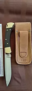 Buck 110 Hunter Knife Drop Point Distressed Leather Sheath 100% Made In U.S.A - Picture 1 of 4