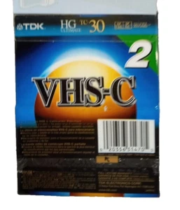 TDK 30 MINUTE VHS-C HG ULTIMATE CAMCORDER CASSETTE TAPES - SEALED - NEW Set of 2 - Picture 1 of 4