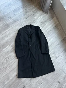 Antiguo abrigo eduardiano vintage años 1900 lana negra doble pecho para hombre talla: S - Imagen 1 de 16