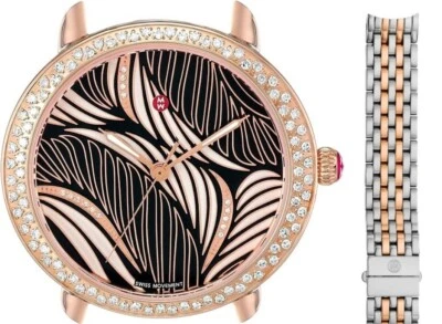 New Michele Serein Mid Diamond Rose Gold Diamond Womens Luxury Watch $2795 - Image 1 of 4