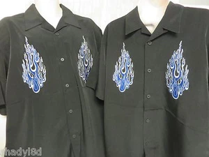 DRAGONFLY SHIRT LOT Men Youth Father Son BLUE FLAMES NEW Button Front Matching - Picture 1 of 3