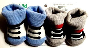 NWT INFANT BOYS 2 PK. CHILD OF MINE MADE BY CARTER'S BOOTIES SIZE NEWBORN - Picture 1 of 2