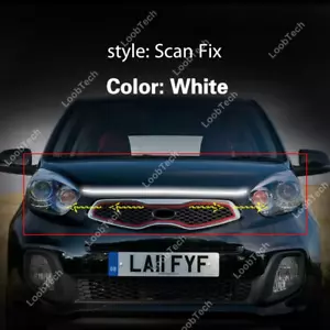 For Kia Picanto 08- Front Grille Trim LED Hood Strip Lights DRL Decorative Lamp - Picture 1 of 11