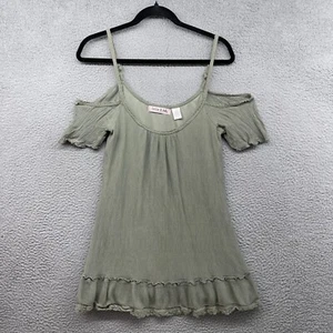 Lottie Holly Girls Dress Green Spaghetti Strap Cold Shoulder Scoop Neck Size XS - Picture 1 of 9