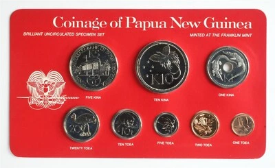 1983 Coinage of Papua New Guinea 8 Coin Brilliant Uncirculated Specimen Set MS8 - Image 1 of 4