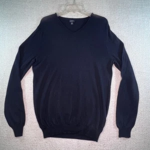 J.Crew Mens Sweater V Neck Long Sleeve Knit Pullover Casual LT Black - Picture 1 of 13