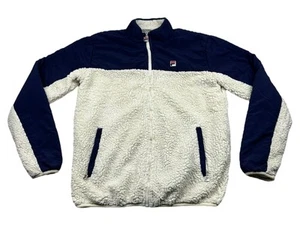 Fila Mens Large Long Sleeve Jacket Full Zip Blue Casual Warm Logo Pockets - Picture 1 of 7