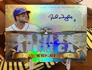 2013 Triple Threads David Wright Auto Relic Card TTAR-DW3 CAPTAIN AMERICA /18 - Picture 1 of 2