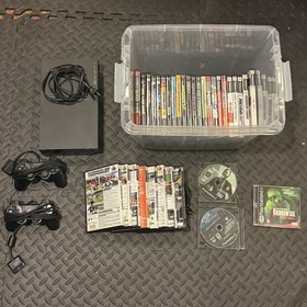 Sony Playstation 2 PS2 Fat Console SCPH-30001 & 35 Games Tested Working Lot