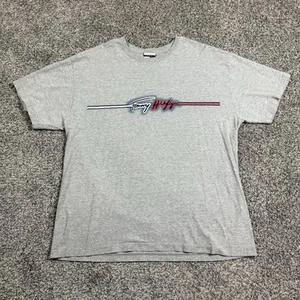Vintage Tommy Hilfiger T-shirt Mens Large Gray Spell Out USA Made 90s Y2K - Picture 1 of 6