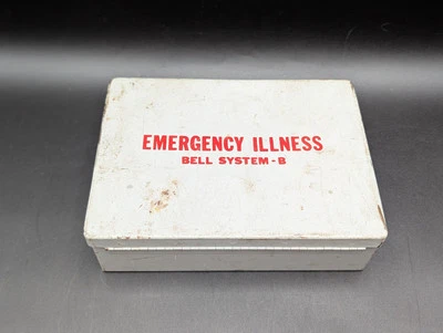VTG First Aid Kit Bell System Emergency Metal Gray Storage Box Empty 60s - Image 1 of 4