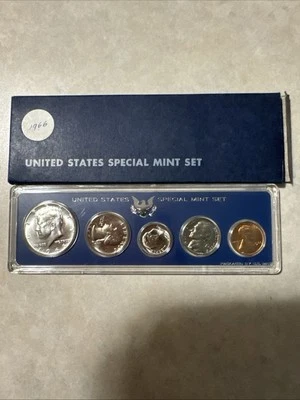 1966 US Special Mint Set 5 Coins with 40% Silver Kennedy Half Dollars - Image 1 of 2