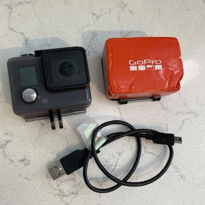 GoPro HERO Action Camera Camcorder Gray & USB Cord Clear Case Floaty Back - Image 1 of 4