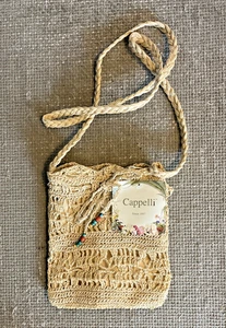 Cappelli Boho Woven Purse Crochet Beaded Crossbody Bag FREESHIP - Picture 1 of 3