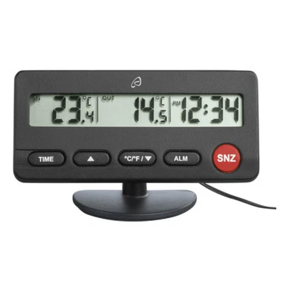 Termometro digitale per auto macchina allarme sveglia orologio sensore esterno - Immagine 1 di 2