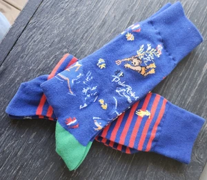 Neu Polo Ralph Lauren Triton Sea Polo Bear Crew elegante lässige Socken 2er-Pack Größe 10-13 - Bild 1 von 2