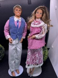 Mattel Barbie Ken Vintage Años 80 Corazón Familia Muñeca Set Mamá y Papá - Imagen 1 de 5