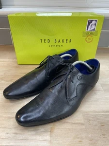 Ted Baker Martt schwarz Leder Oxford formell Schnürschuhe elegant Derby Schuhe UK11 - Bild 1 von 15